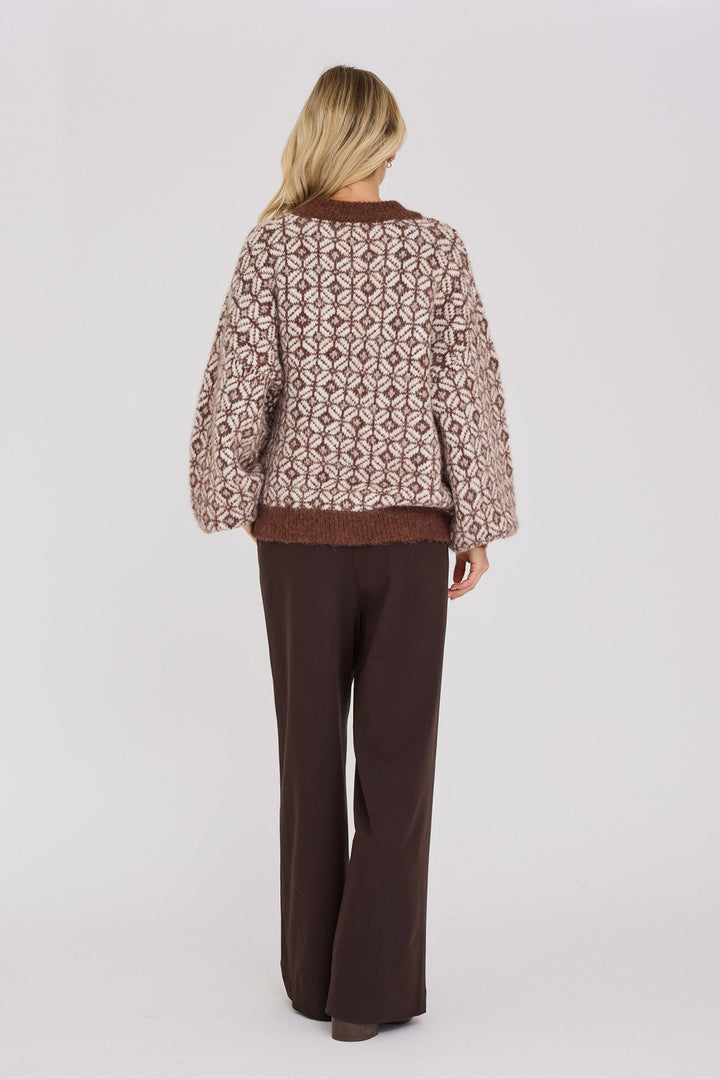 Stavanger Knit Pullover Cream/Brown | Genser | Smuk