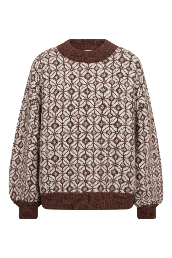 Stavanger Knit Pullover Cream/Brown | Genser | Smuk