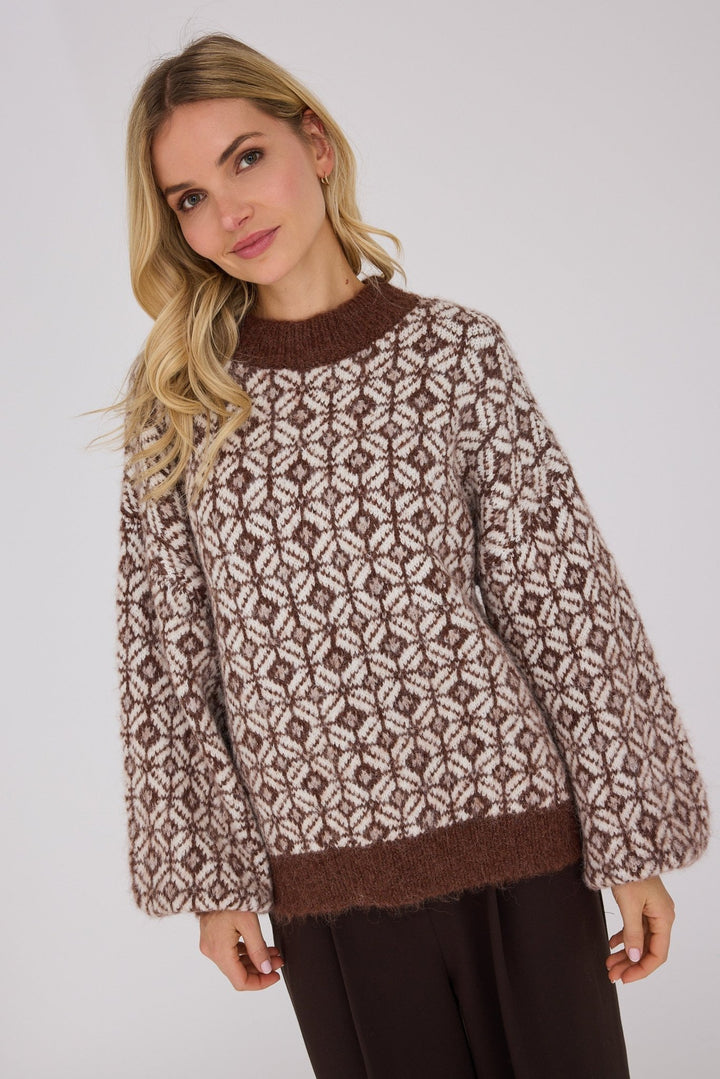 Stavanger Knit Pullover Cream/Brown | Genser | Smuk