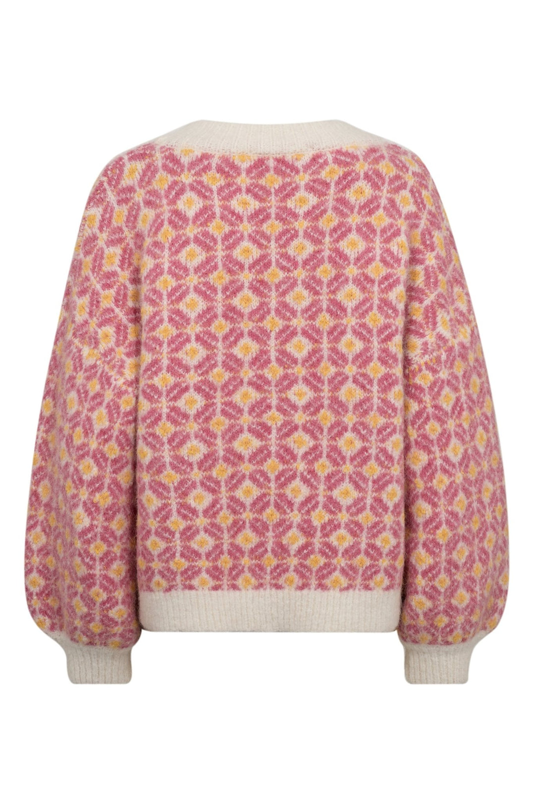 Stavanger Knit Pullover Off White/Pink | Genser | Smuk