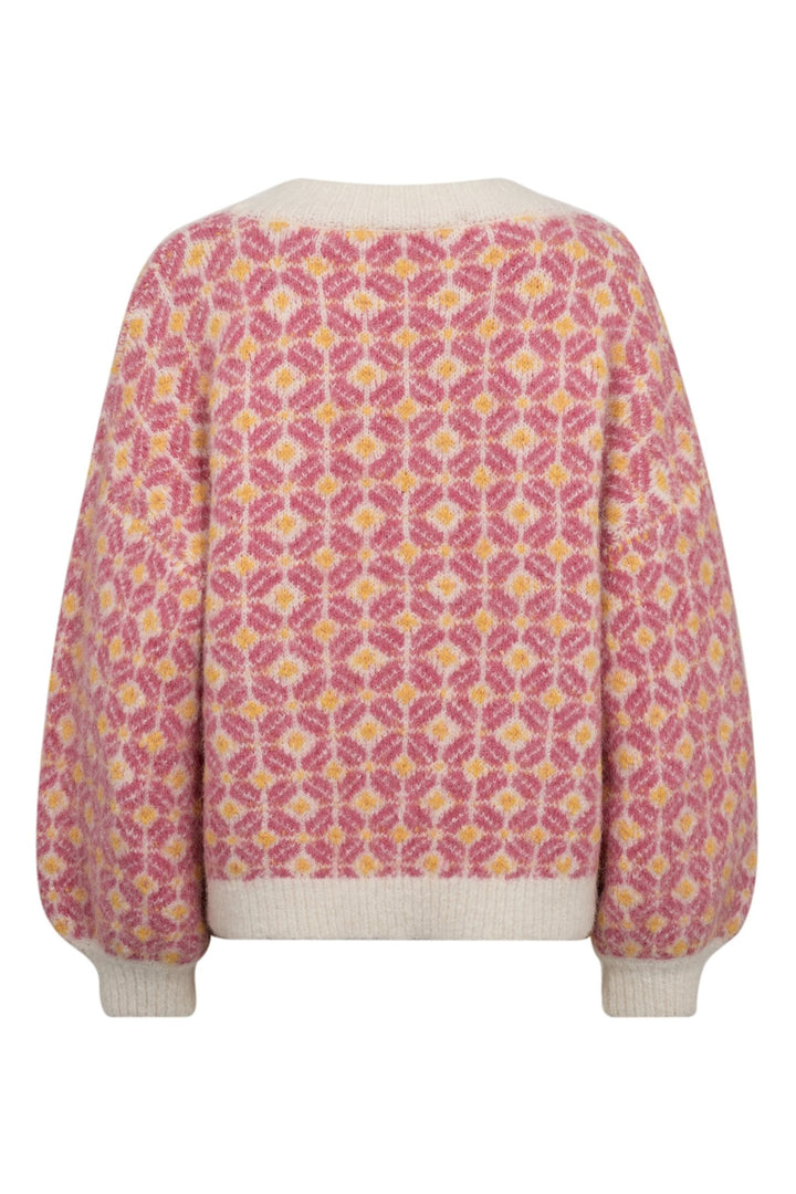 Stavanger Knit Pullover Off White/Pink | Genser | Smuk