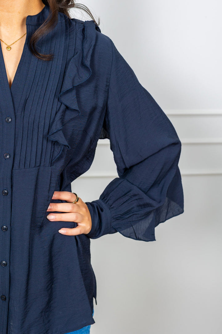 Stefani Shirt Dark Navy | Skjorter og bluser | Smuk
