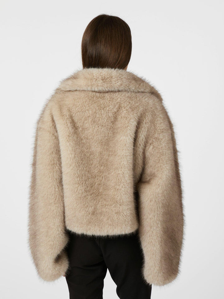 Steff Faux Fur Jacket Beige | Yttertøy | Smuk - Dameklær på nett