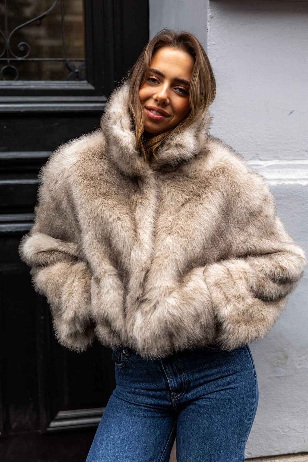Steff Faux Fur Jacket Beige | Yttertøy | Smuk - Dameklær på nett