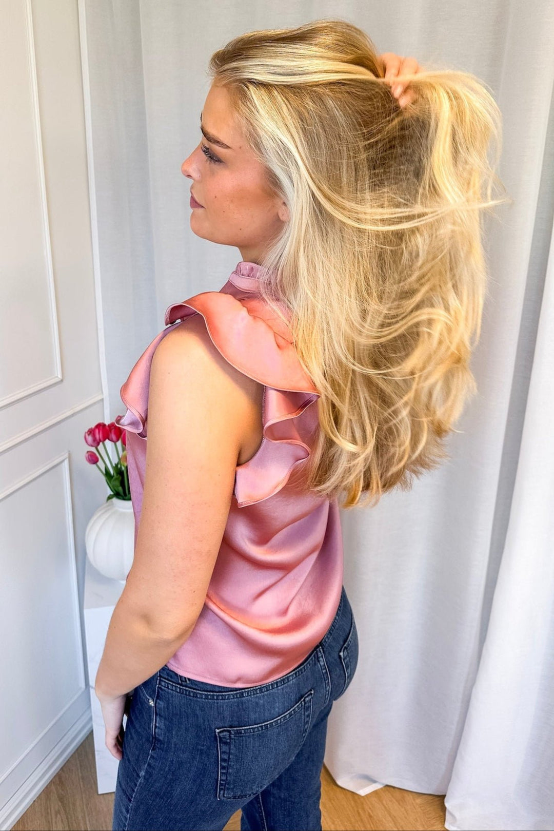 Stella Heavy Sateen Blouse Evening Rose | Skjorter og bluser | Smuk - Dameklær på nett