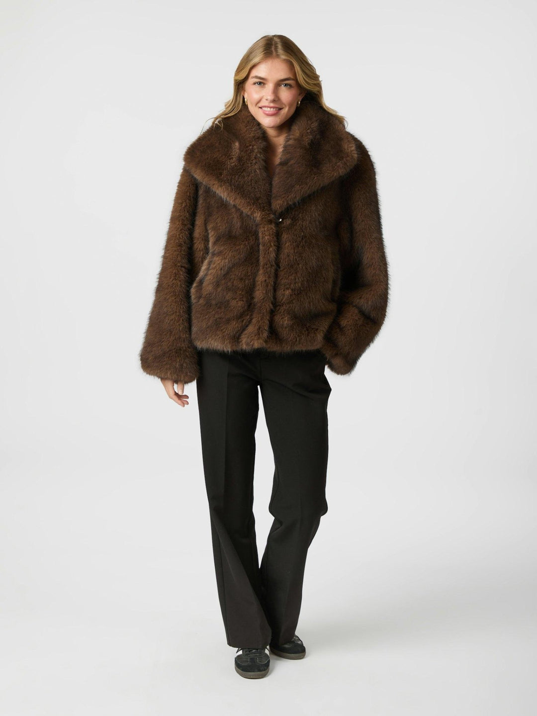 Stephanie Faux Fur Jacket Brown | Yttertøy | Smuk - Dameklær på nett