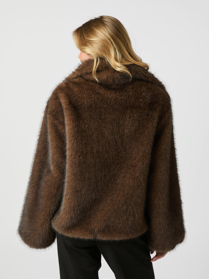 Stephanie Faux Fur Jacket Brown | Yttertøy | Smuk - Dameklær på nett