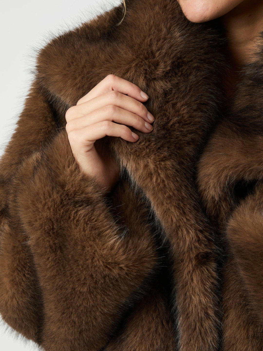 Stephanie Faux Fur Long Jacket Brown | Yttertøy | Smuk - Dameklær på nett
