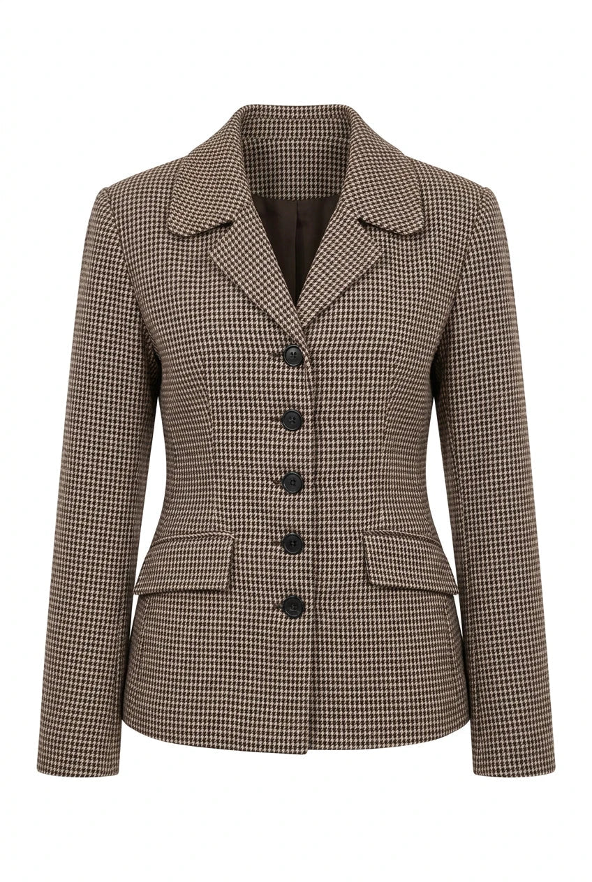 Stine Blazer Brown Checks | Blazer | Smuk
