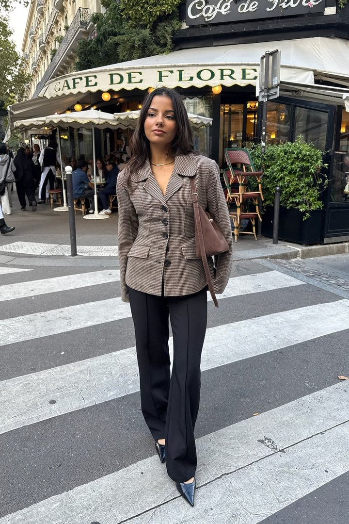 Stine Blazer Brown Checks | Blazer | Smuk