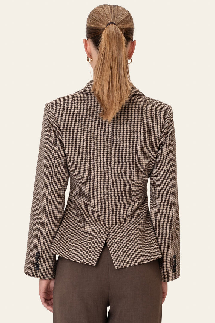 Stine Blazer Brown Checks | Blazer | Smuk