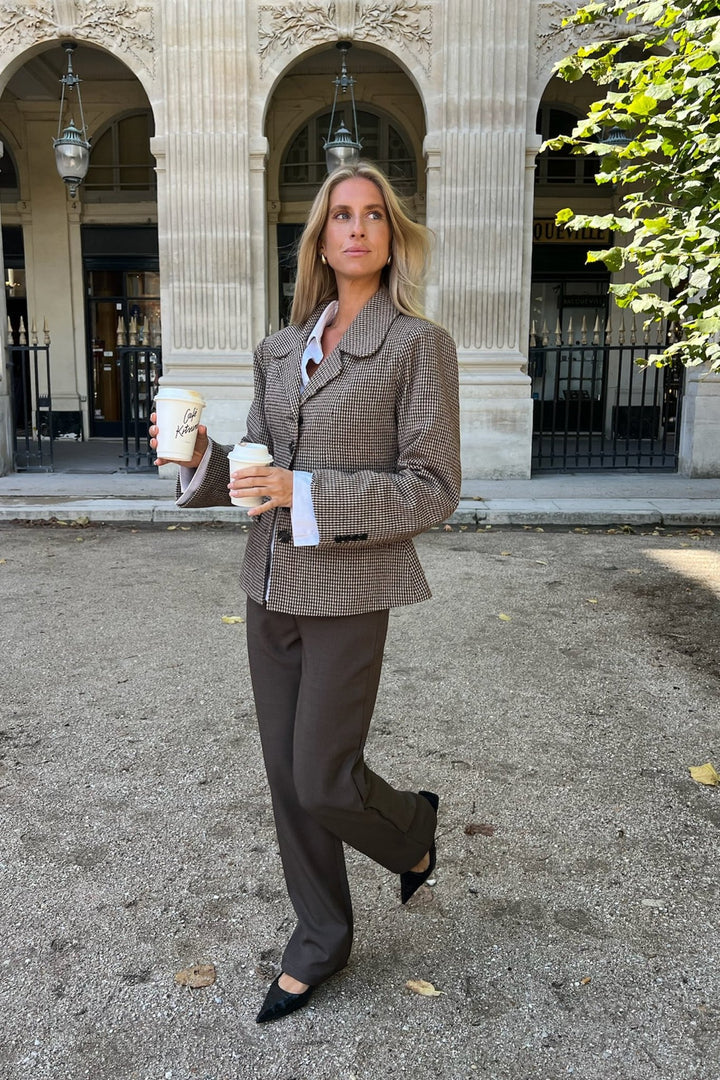 Stine Blazer Brown Checks | Blazer | Smuk