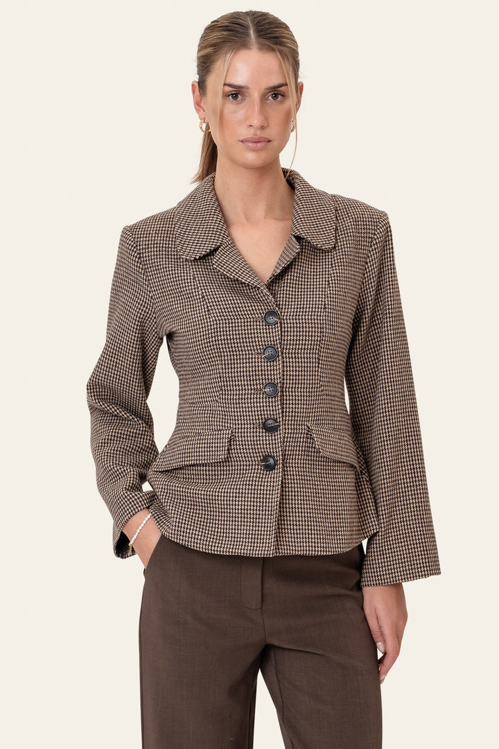 Stine Blazer Brown Checks | Blazer | Smuk
