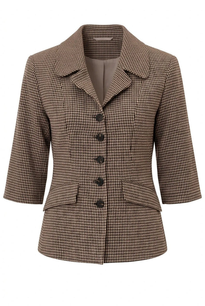 Stine SS Blazer Brown Checks | Blazer | Smuk