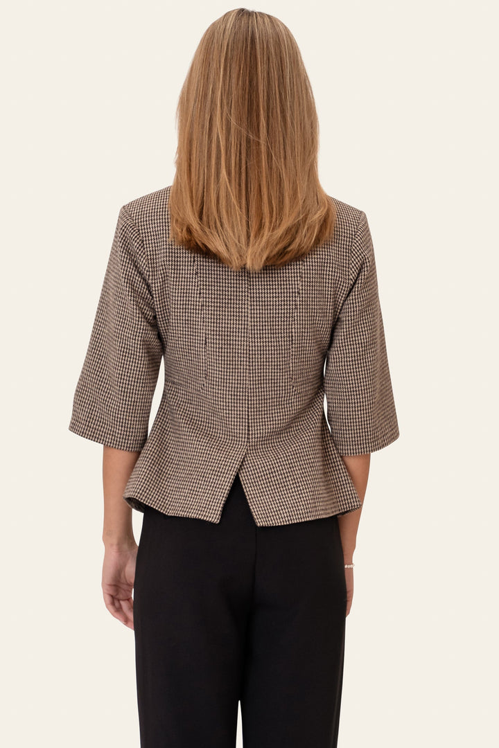 Stine SS Blazer Brown Checks | Blazer | Smuk