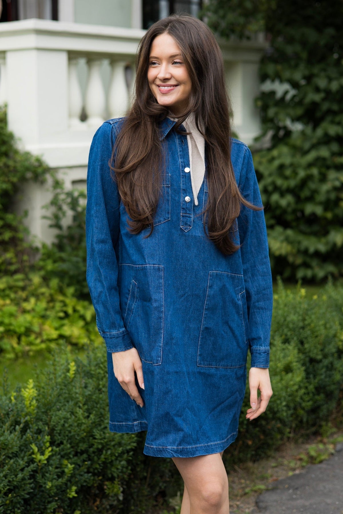 Stinepw Dress Whiteish Blue Denim