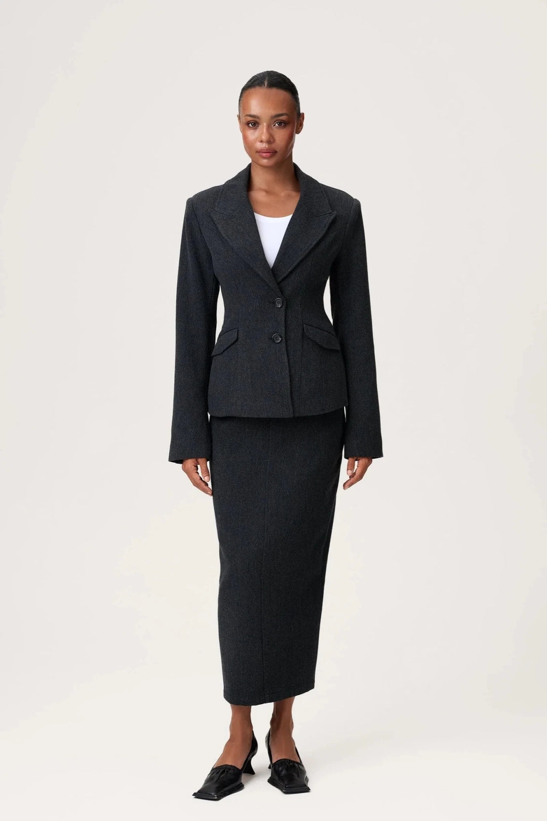 Stockholm Blazer Black Melange | Blazer | Smuk