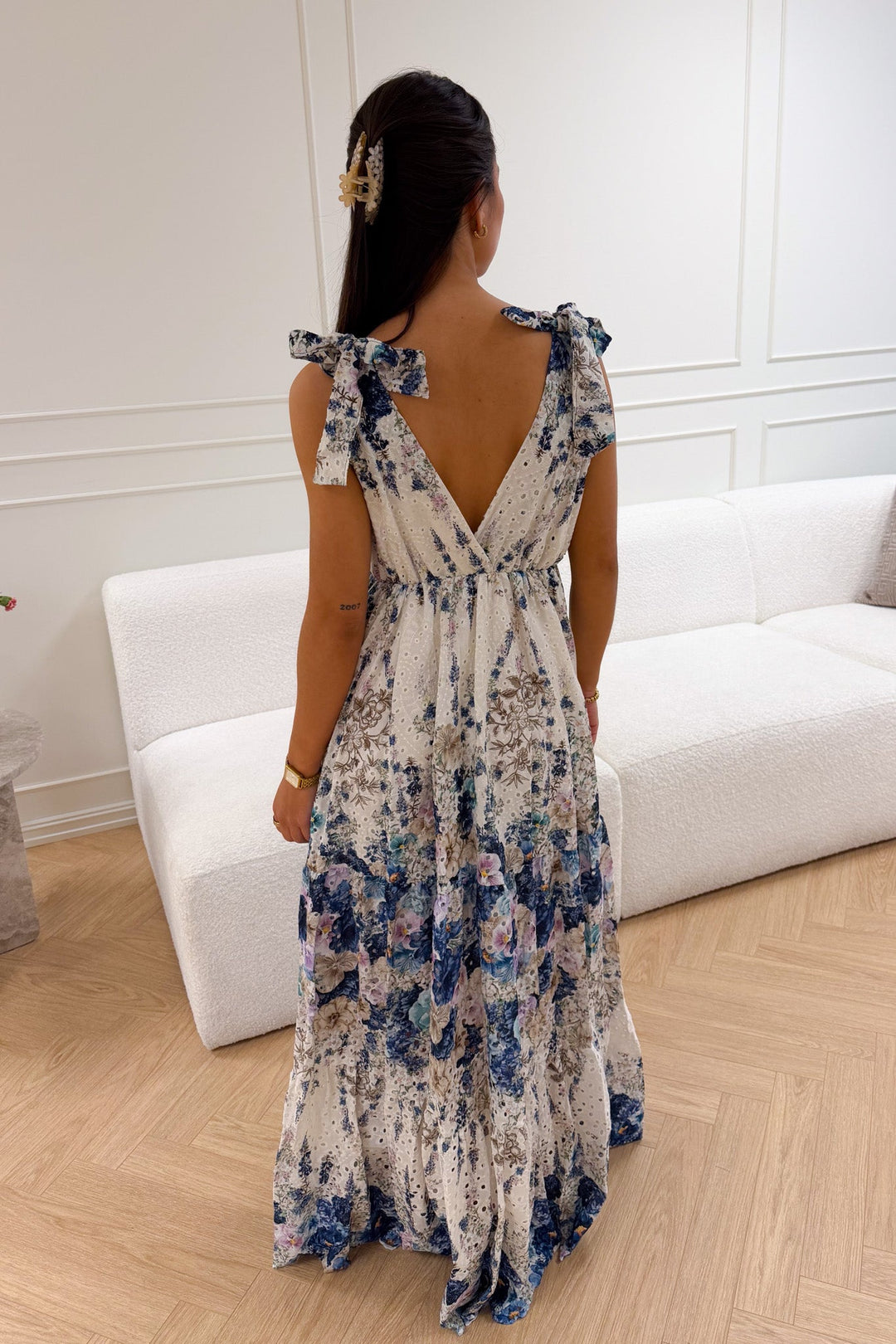 Strap Embroidery Dress Blue | Kjoler | Smuk