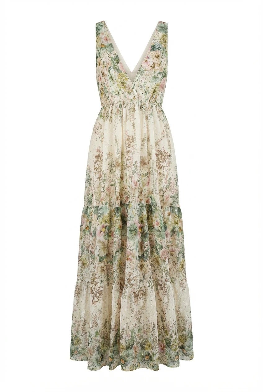 Strap Embroidery Dress Green | Kjoler | Smuk