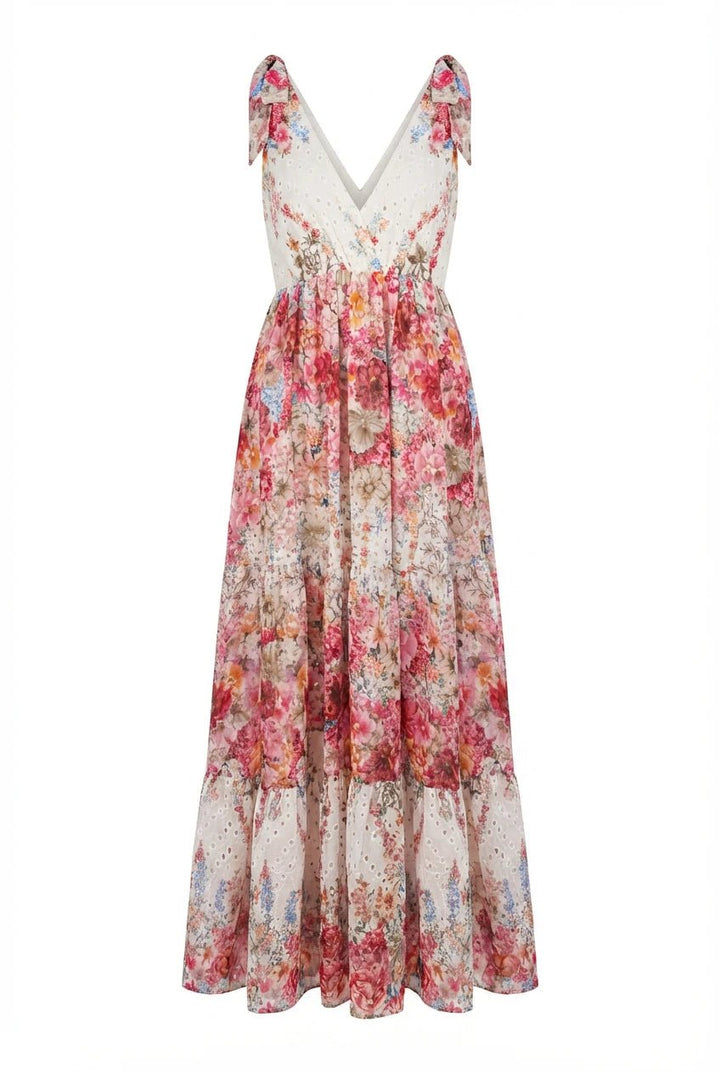 Strap Embroidery Dress Pink | Kjoler | Smuk