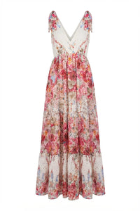 Strap Embroidery Dress Pink