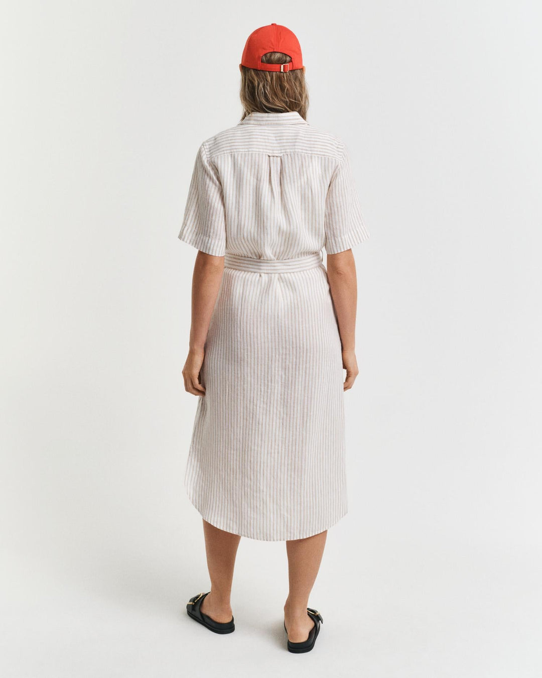 Striped Linen Shirt Dress Dry Sand | Kjoler | Smuk - Dameklær på nett