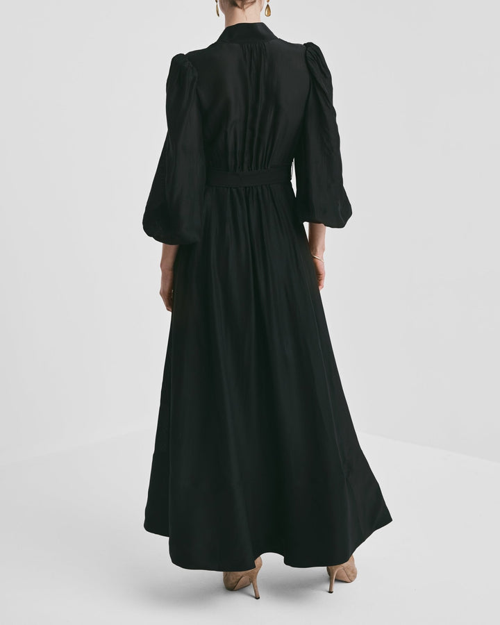 Striped Organza Belt Dress Black | Kjoler | Smuk