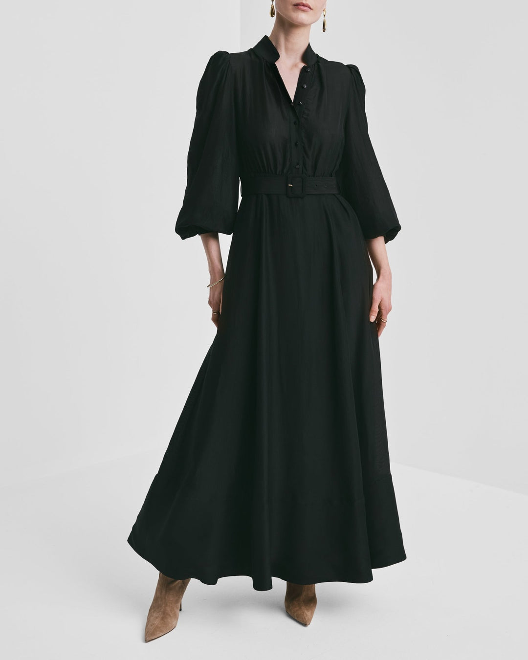 Striped Organza Belt Dress Black | Kjoler | Smuk