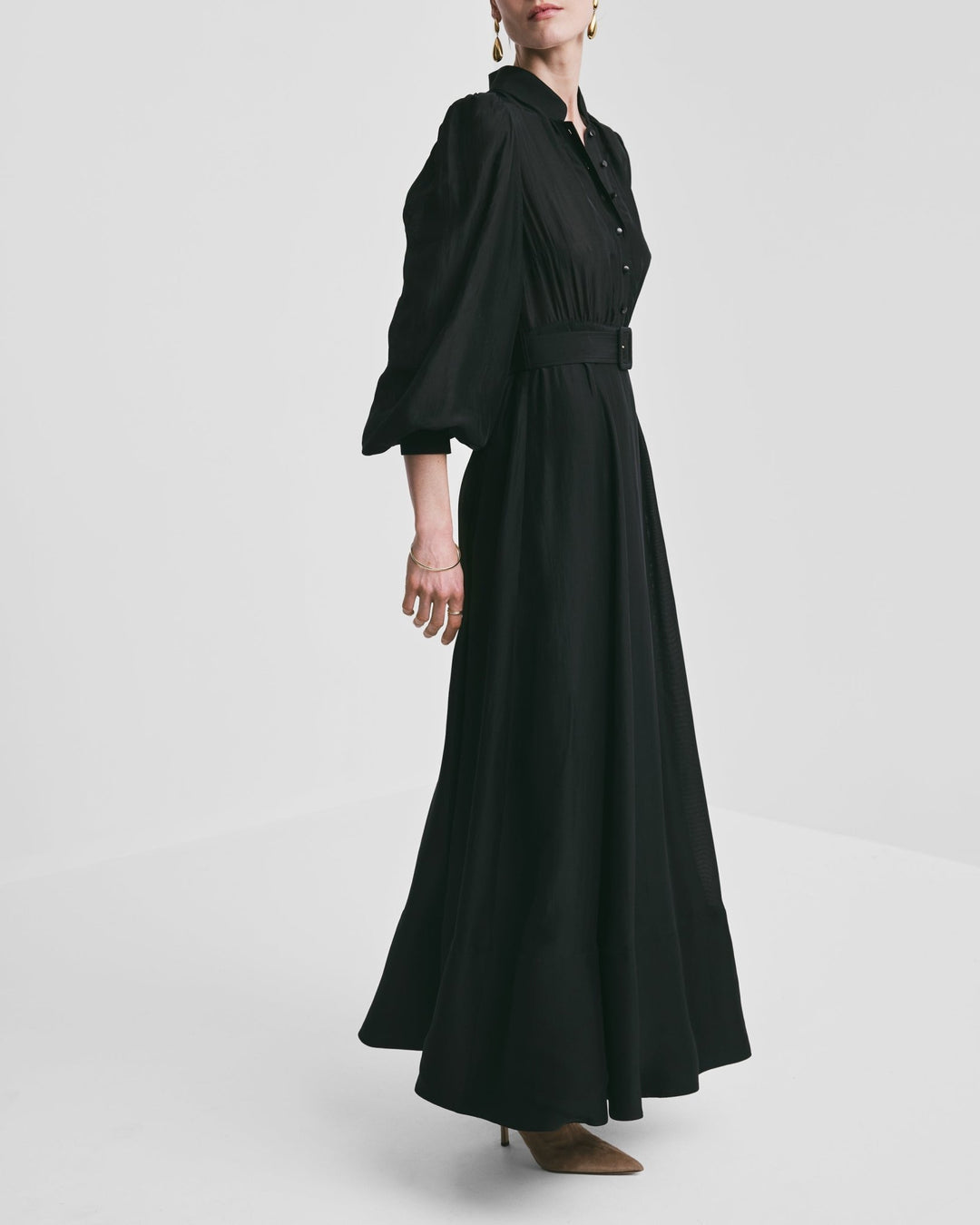 Striped Organza Belt Dress Black | Kjoler | Smuk