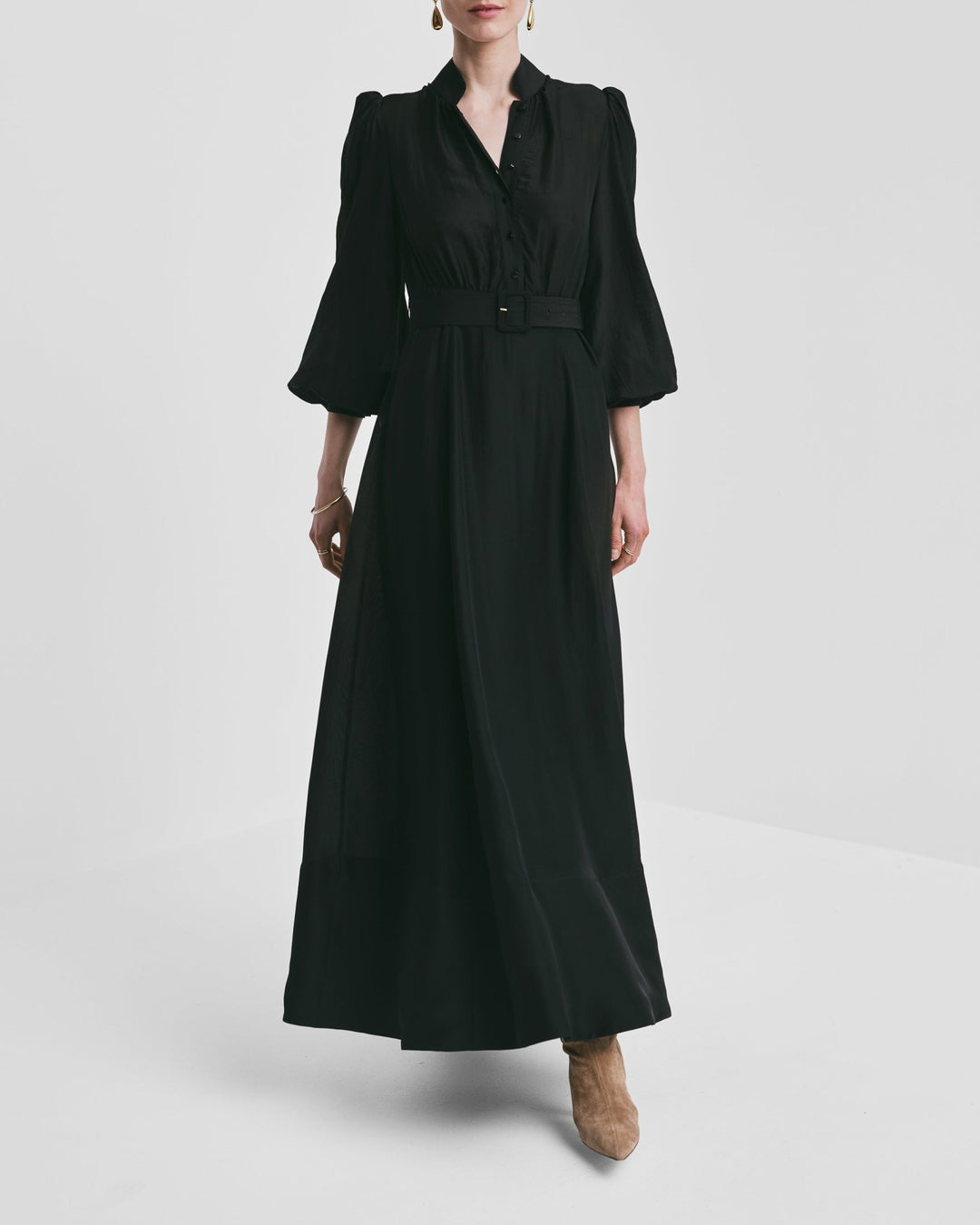 Striped Organza Belt Dress Black | Kjoler | Smuk
