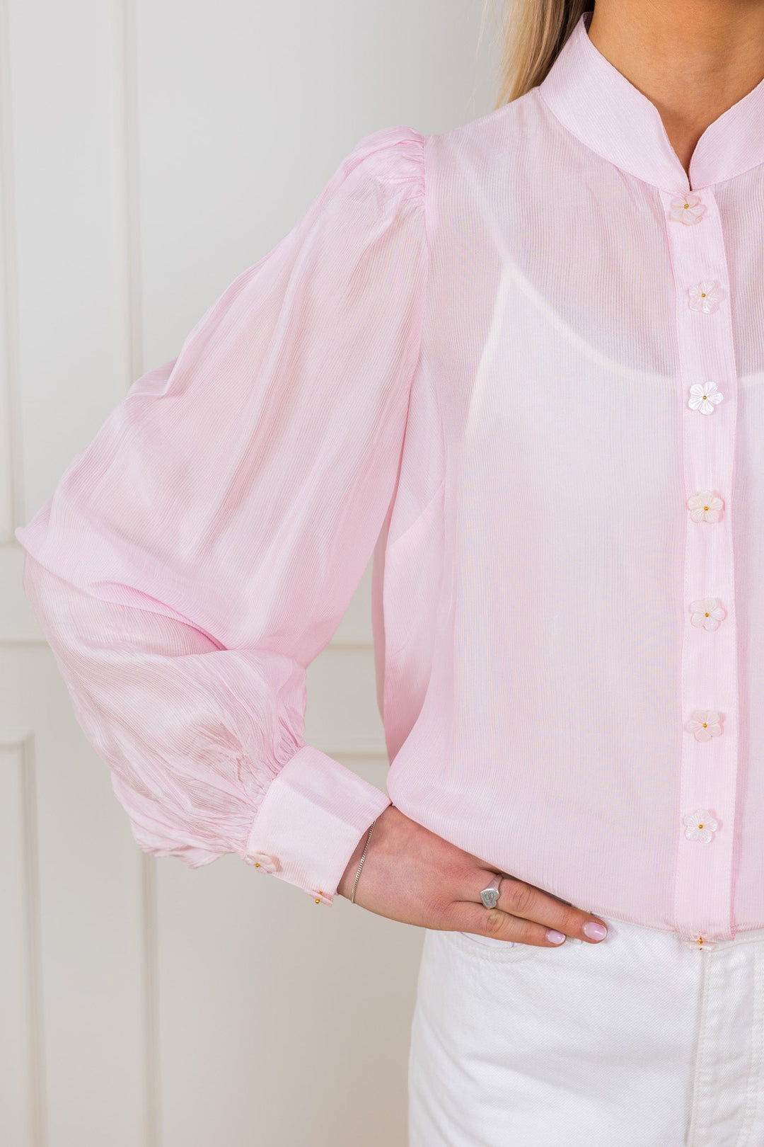 Striped Organza Blouse Light Pink | Skjorter og bluser | Smuk