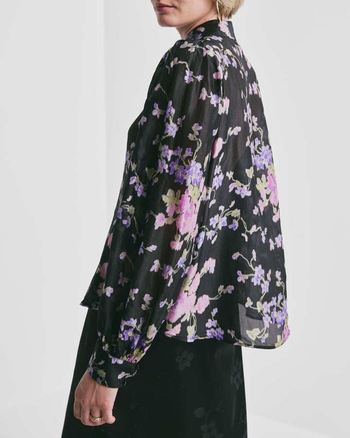 Striped Organza Blouse Midnight Viola | Skjorter og bluser | Smuk