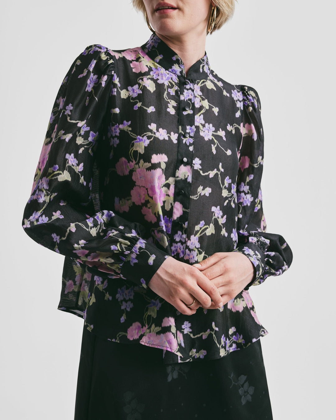 Striped Organza Blouse Midnight Viola | Skjorter og bluser | Smuk