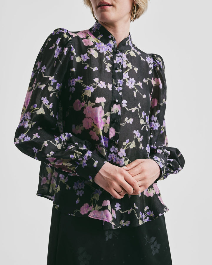 Striped Organza Blouse Midnight Viola | Skjorter og bluser | Smuk