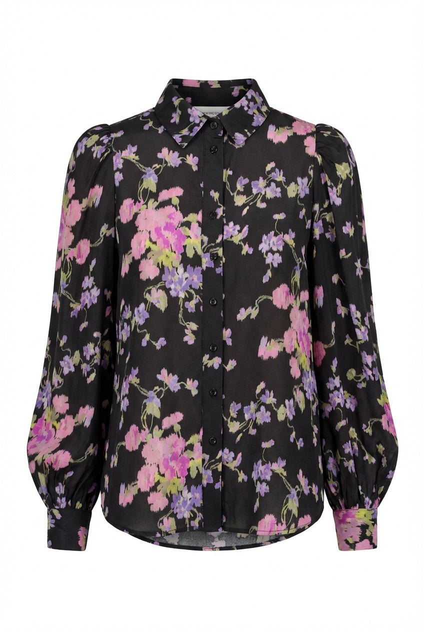 Striped Organza Blouse Midnight Viola | Skjorter og bluser | Smuk