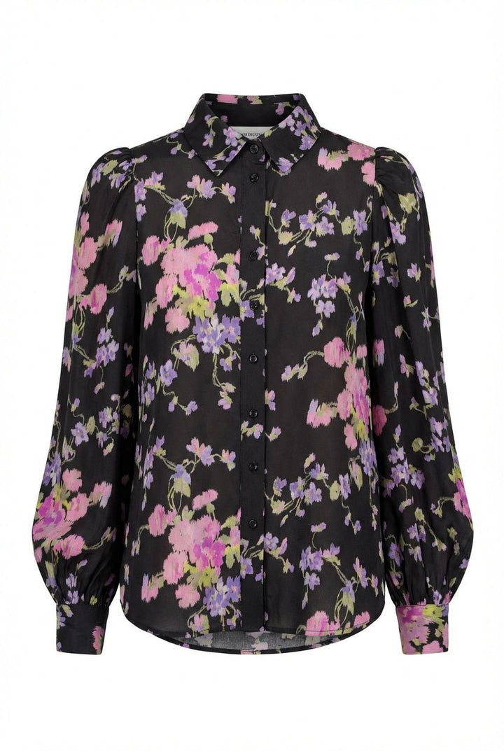 Striped Organza Blouse Midnight Viola | Skjorter og bluser | Smuk