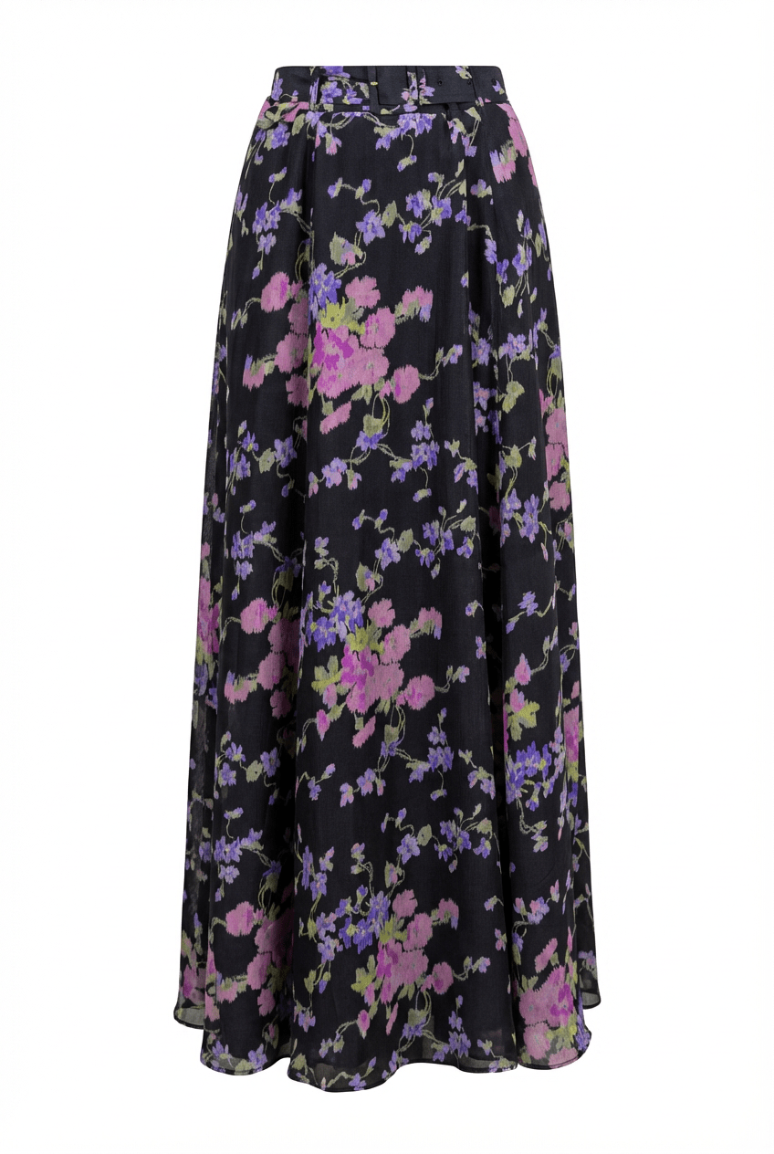 Striped Organza Maxi Skirt Midnight Viola | Skjørt | Smuk