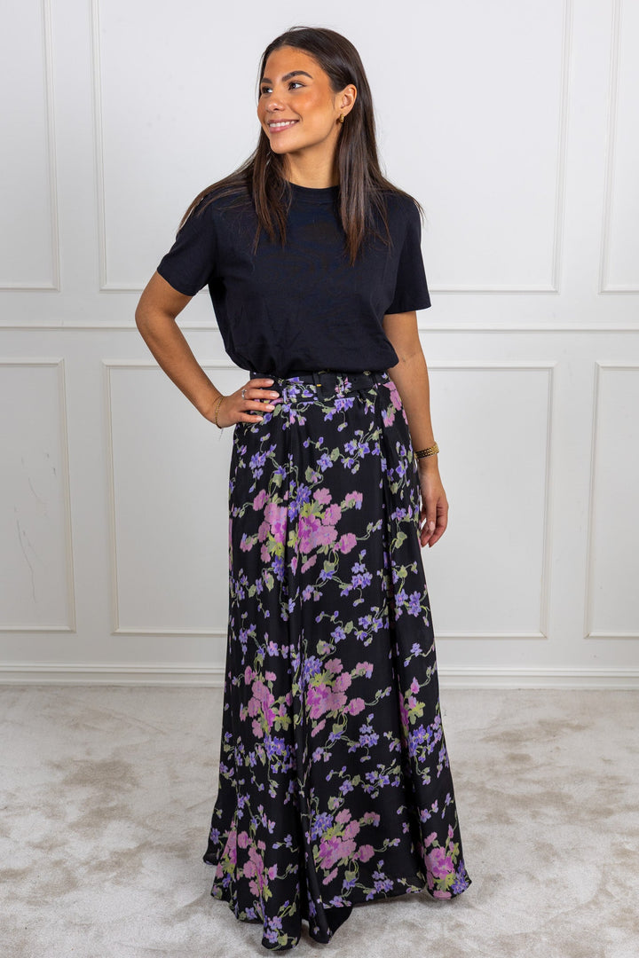 Striped Organza Maxi Skirt Midnight Viola | Skjørt | Smuk - Dameklær på nett