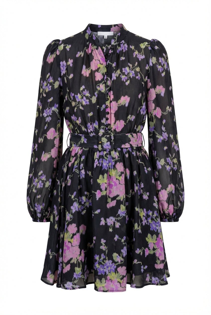 Striped Organza Mini Dress Midnight Viola | Kjoler | Smuk