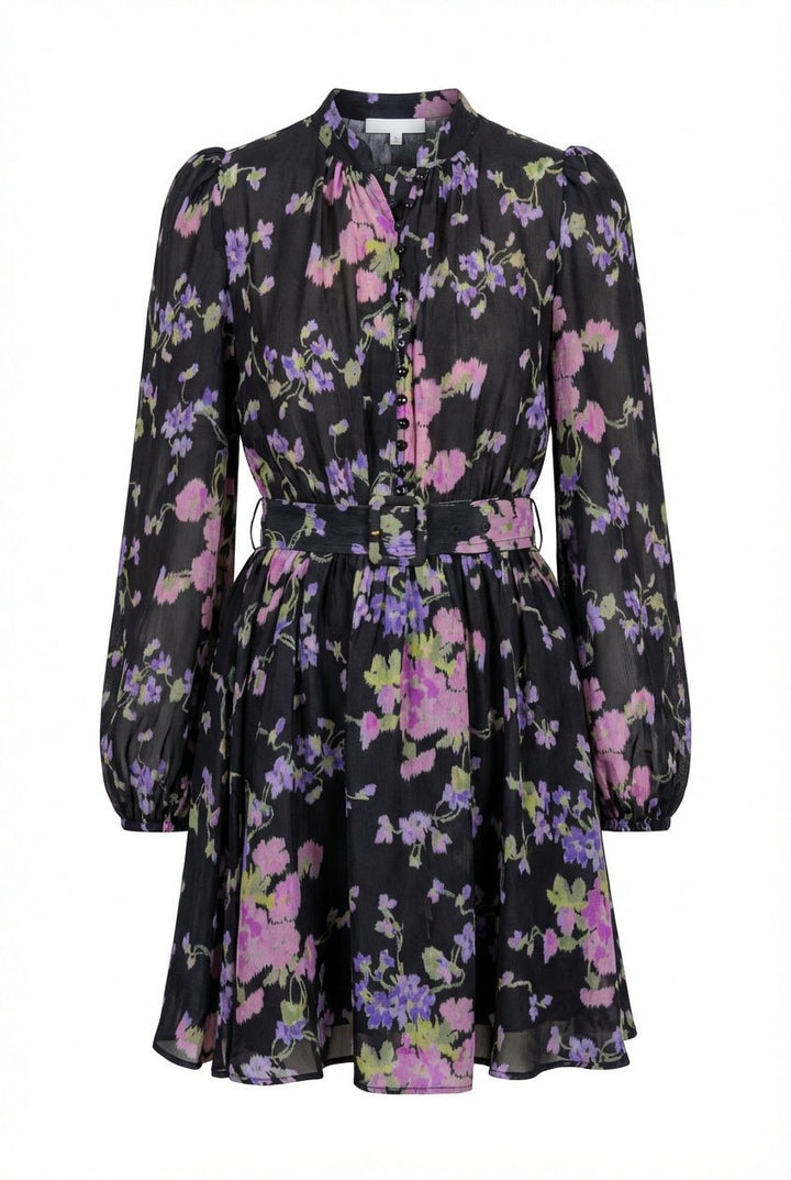 Striped Organza Mini Dress Midnight Viola | Kjoler | Smuk