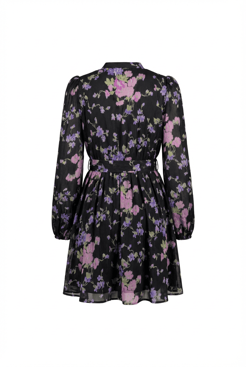 Striped Organza Mini Dress Midnight Viola | Kjoler | Smuk