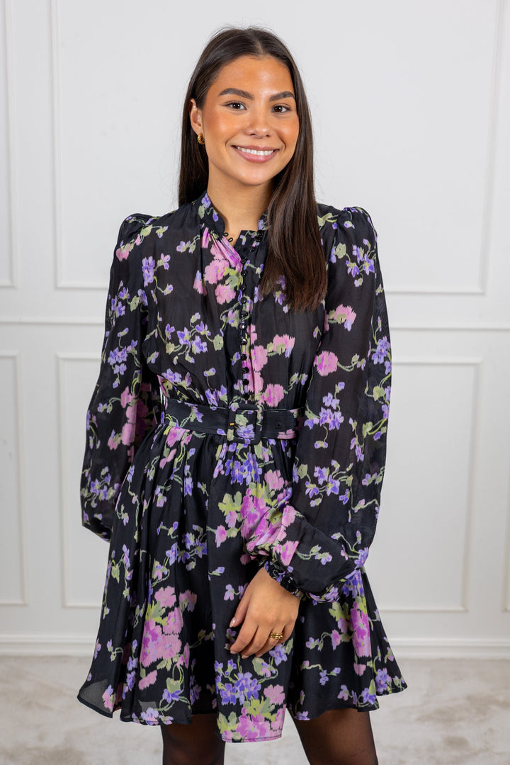 Striped Organza Mini Dress Midnight Viola | Kjoler | Smuk - Dameklær på nett