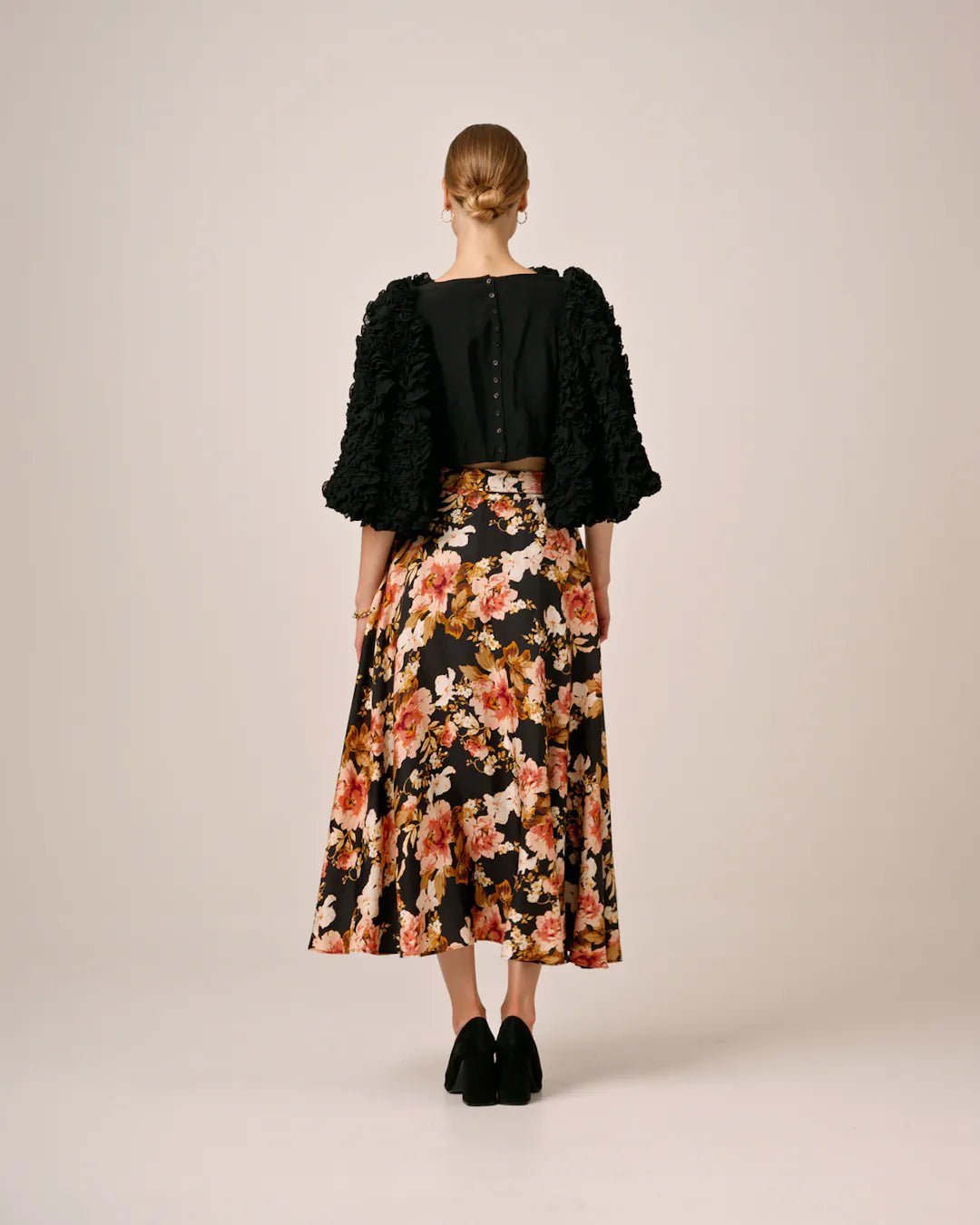 Striped Skirt Evening Roses | Skjørt | Smuk - Dameklær på nett