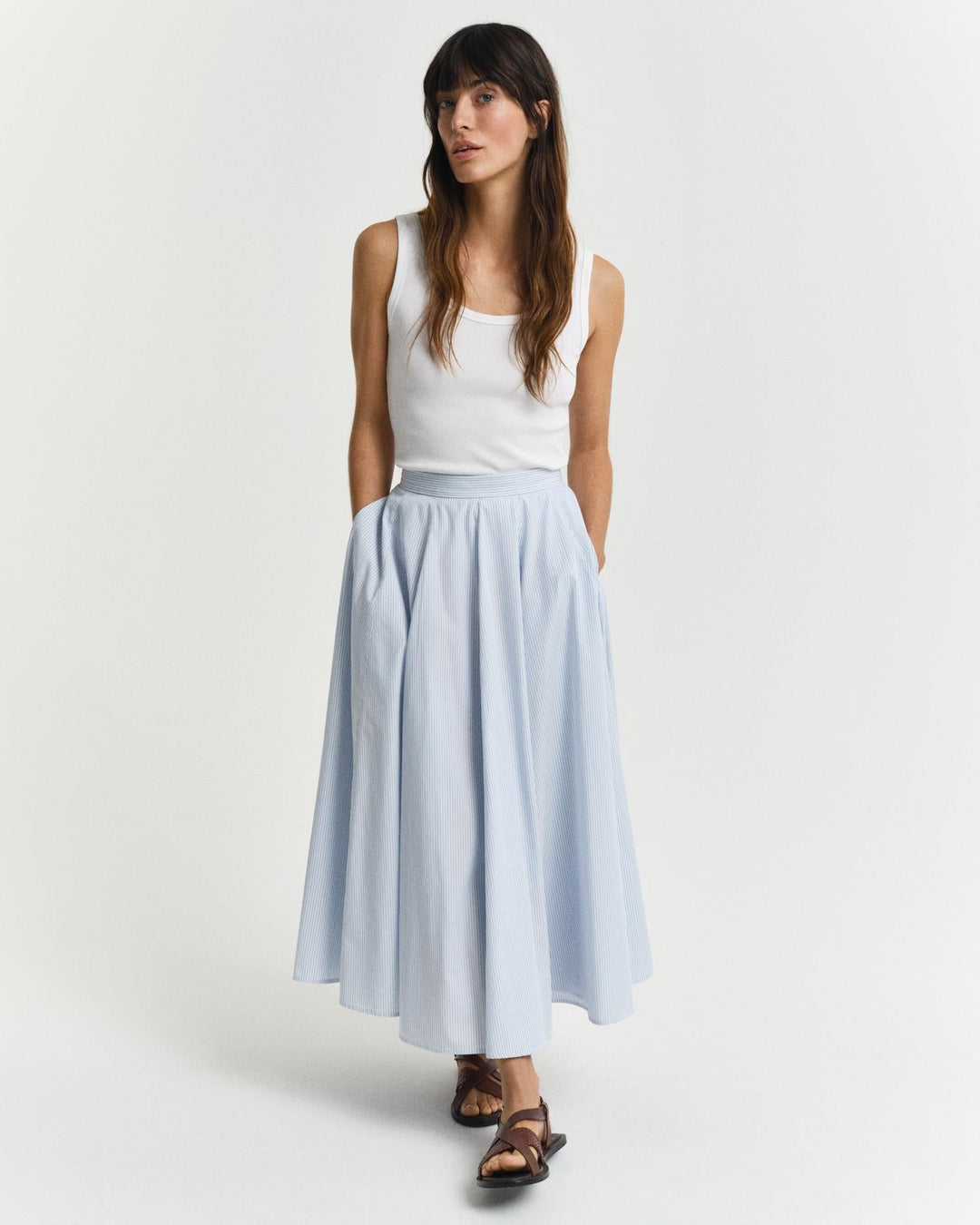 Striped Skirt Fresh Blue | Skjørt | Smuk - Dameklær på nett