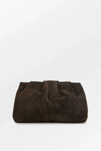 Suede Clutch Bag Chocolate Torte