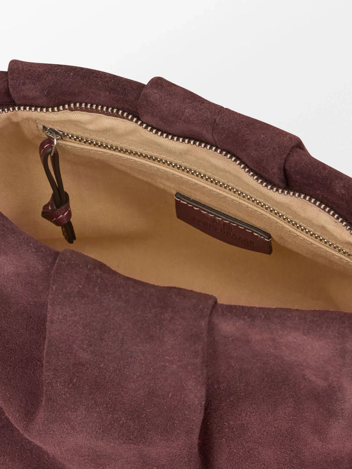 Suede Clutch Bag Maroon Brown | Vesker | Smuk