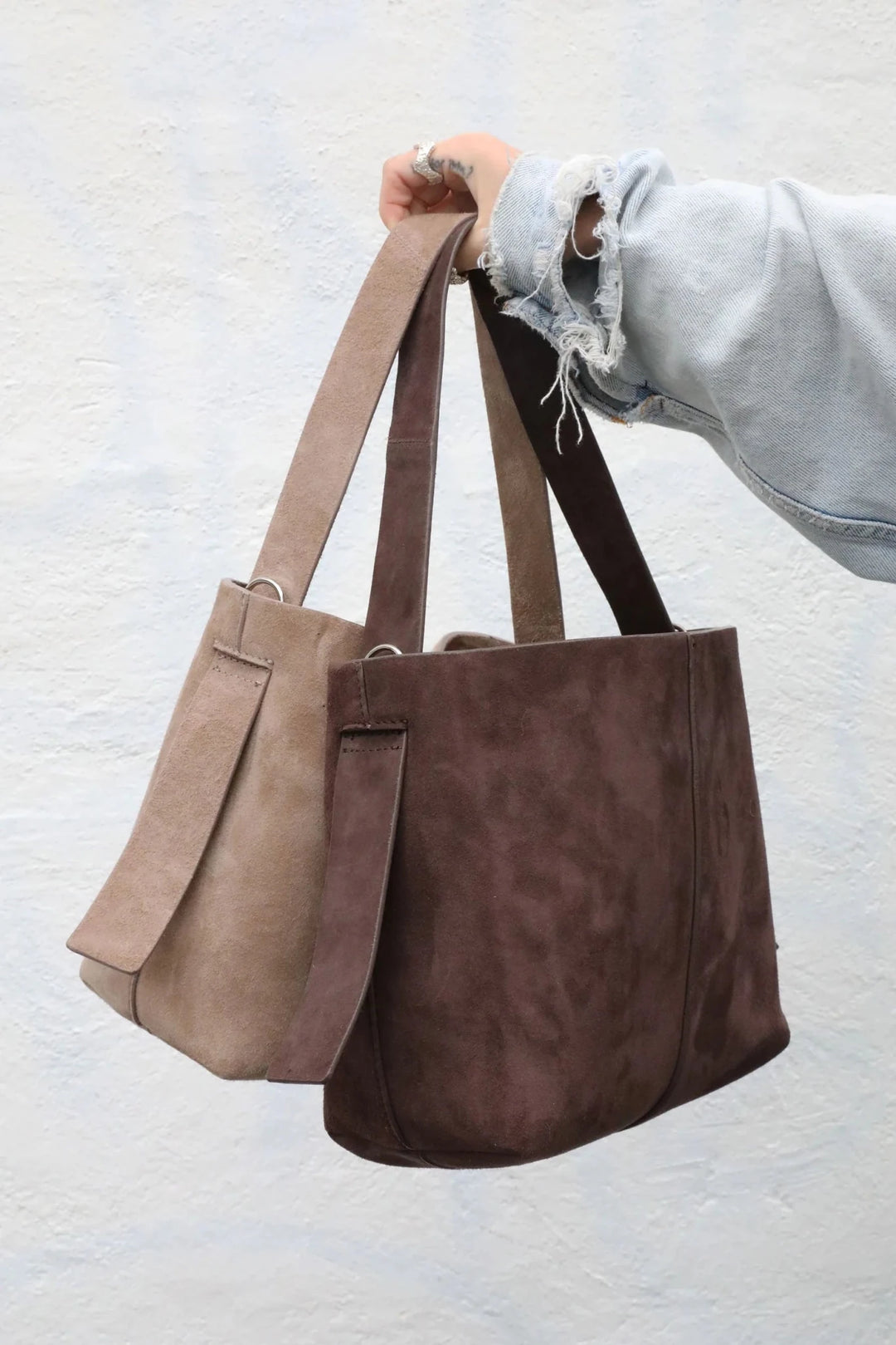 Suede Fraya Small Bag Moral Gray | Vesker | Smuk