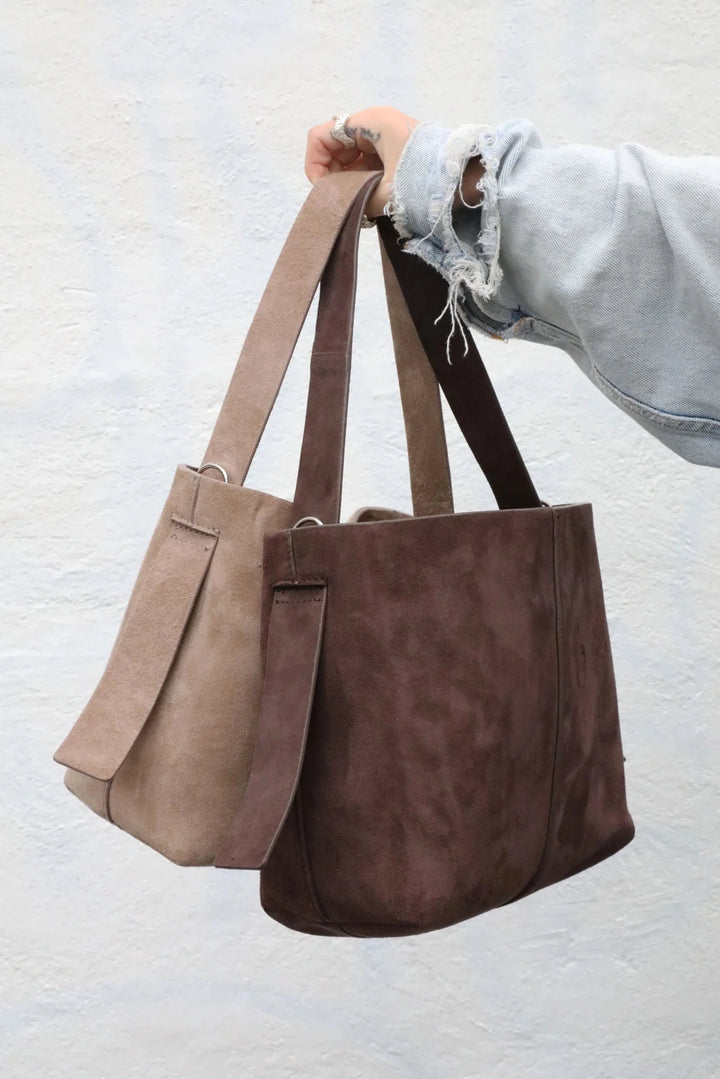 Suede Fraya Small Bag Moral Gray | Vesker | Smuk