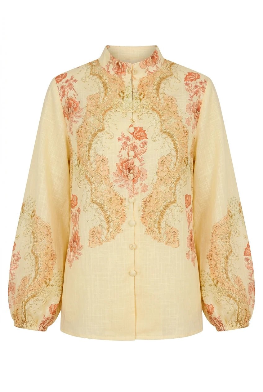 Summer Blouse Yellow Paisley | Skjorter og bluser | Smuk