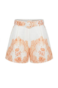 Summer Shorts White Paisley